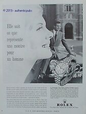 PUBLICITE ROLEX MONTRE CHRONOMETRE OYSTER PERPETUAL DATEJUST DE 1962 FRENCH AD d'occasion  Cires-lès-Mello