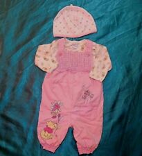 🌻3-6 Months Baby Girls Warm Lined Dungarees Outfit Playsuit Disney Winnie Pooh  for sale  Shipping to South Africa