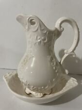 Vintage Napcoware Provincial Pitcher and Basin Bowl Set C 7106 White Ornate for sale  Shipping to South Africa