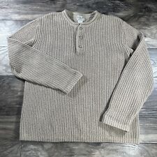 Suéter pulôver masculino LL Bean Henley manga longa M-Reg bege preppy 0 BJA9 comprar usado  Enviando para Brazil
