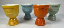 Vintage Fiestaware Double Egg Cup Set of 4 Fiesta Orange Green Blue Yellow VGUC for sale  Shipping to South Africa