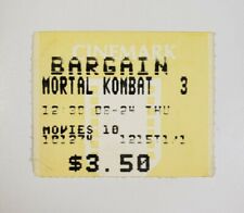 Used, Vintage Original MORTAL KOMBAT Movie Ticket Stub Cinemark Movies 10 - 8/24/95 for sale  Portsmouth