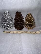 Conos de pino pintados de Navidad 4 quilates oro plata marrón blanco ideales para decorar segunda mano  Embacar hacia Argentina