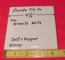 1 pc. Salt + Pepper / Granite White: 4-3/8" Glossy Ceramic Tile by Florida Co., used for sale  Shipping to South Africa