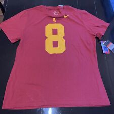 NWT USC Trojans Football #8 The Nike Tee Shirt Large Red NCAA University College for sale  Shipping to South Africa