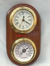 Usado, Termometro orologio da lavoro in ottone marino nautico in legno per... segunda mano  Embacar hacia Argentina