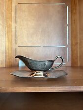 Antique Silver-Plated Footed Gravy Boat And Tray for sale  Shipping to South Africa