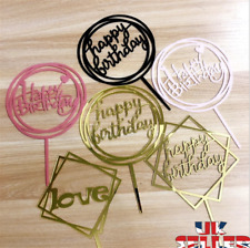 New Love Happy Birthday Cake Topper Card Acrylic Party Decor Supplies Multi UK for sale  ROMFORD