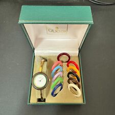Relógio feminino GUCCI mostrador moldura mudança 12 cores pulseira de ouro S1117B lixo comprar usado  Enviando para Brazil