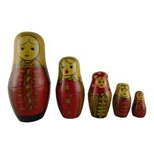 Usado, Bonecas empilháveis vintage URSS russas de madeira pintadas à mão 5 peças comprar usado  Enviando para Brazil