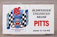 1993 BUDWEISER UNLIMITED MIAMI PIT PASS RC Cola Hydroplane boat racing c3 for sale  Seattle