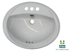 Pia de banheiro oval drop-in CRANE ENCANAMENTO 20" x 17" - Porcelana branca comprar usado  Enviando para Brazil
