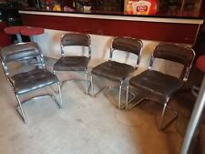 4 chaises sièges chromées cuir style breuer  1970 d'occasion  Chalindrey