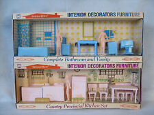 MPC miniatura móveis para casa de bonecas adolescente 1963 plástico banheiro cozinha na caixa, usado comprar usado  Enviando para Brazil