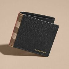 Carteira masculina dupla Burberry couro granulado genuíno e House Check preta 8cc, usado comprar usado  Enviando para Brazil