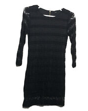 Sociology Black Sheer Size M long sleeve Stretch Zipped Back Dress for sale  Shipping to South Africa