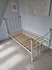 single white metal bed frame for sale  ENFIELD