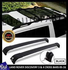 FOR LAND ROVER DISCOVERY 3 & 4 BLACK CROSS BARS ROOF RAILS RACK ANTI THEFT LOCK for sale  Shipping to South Africa