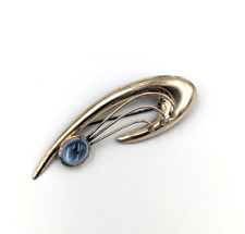 Kultaseppa Salovaara 1962 Finland 813 Silver Aquamarine Cabochon Brooch Vintage, used for sale  Shipping to South Africa