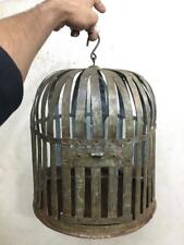 VINTAGE OLD INDIAN HANDMADE UNIQUE RUSTIC IRON HANGING BIRDS CAGE / PINJARA for sale  Shipping to United Kingdom