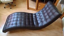 ROCHE BABOIS DULCE LOUNGE CHAIR TUFTED LEATHER Chaise longue DARK BROWN for sale  Shipping to South Africa