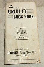 VINTAGE THE GRIDLEY BUCK RAKE FARM MACHINERY ADVERTISING BROCHURE GRIDLEY, ILL. for sale  Shipping to Ireland