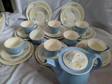 Vintage 25 peices 1950's Figgjo Flint Norway Crocus Pattern part tea set for sale  Shipping to South Africa