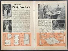 Mesa y sillas de patio Take-Apart 1948 cómo construir planos fácil almacenamiento y transporte segunda mano  Embacar hacia Argentina