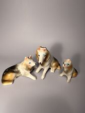 Vintage Porcelain Collie Dog Figurine Lassie Lot of 3 Mom Dad Puppy for sale  Shipping to South Africa