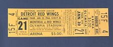 1966 Detroit Red Wings Montreal Canadians Ingresso Completo 1/20 Gordie Howe 2 Gols comprar usado  Enviando para Brazil