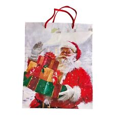 Grande bolsa de presente de Natal com Papai Noel para lanches, doces, brinquedos, presentes., usado comprar usado  Enviando para Brazil