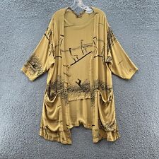 Blusa túnica Gazapati Top feminina OS amarela estampa girafa Lagenlook boho, usado comprar usado  Enviando para Brazil