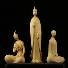 3 peças de enfeites para decoração de casa zen com personagem de estátua de Buda escultura em madeira comprar usado  Enviando para Brazil