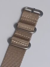 Boderry genuine 3 ring zulu strap for any 22mm military style field watch Brown for sale  Shipping to South Africa
