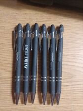 6 Misprint Lot Black Metal Soft Touch Alpha Stylus Click Pen Black Ink New for sale  Shipping to South Africa