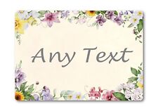 Personalised Any Text Floral Watercolour METAL Sign Plaque Indoor Outdoor Garden for sale  Shipping to South Africa