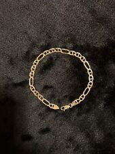 solid gold figaro bracelet for sale  Newington