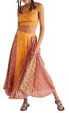 NOVO CONJUNTO TOP FREE PEOPLE TANGERINE KAIA 2 PEÇAS MAXI SAIA CROPPED SMOCKED MÉDIO, usado comprar usado  Enviando para Brazil