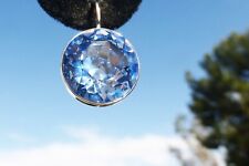 GORGEOUS SILVER TONE LARGE BLUE CRYSTAL DANGLE EARRINGS SIGNED SWAROVSKI, used for sale  Shipping to South Africa