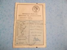 Permis chasse 1944 d'occasion  France