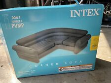 Sofá de canto Intex inflável em forma de L sofá lounge doméstico com porta-copos, cinza comprar usado  Enviando para Brazil