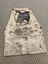 Vintage Canvas Nail Apron Laun Lumber Kiel Wisconsin Mule Hide Roofing Carpenter, used for sale  Shipping to South Africa