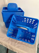 12 organizadores de armazenamento azuis solução cesta utilitária de plástico bolsa tote caddy comprar usado  Enviando para Brazil