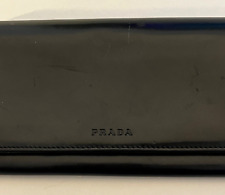 Billetera plegable de cuero suave PRADA Vitelli Nero vintage negra - años 90 segunda mano  Embacar hacia Argentina