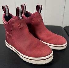 Usado, Bota de Chuva Xrtratuf Couro Vermelho Tornozelo Deck XWAL-600 Couro Impermeável Feminina 5 comprar usado  Enviando para Brazil