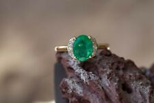 Used, Zambian Emerald & Diamond 18k Gold Ring for sale  COVENTRY