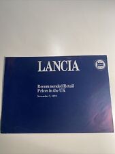 Lancia price list for sale  NEWCASTLE UPON TYNE
