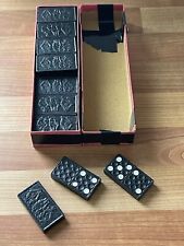 Vintage Black Hear Speak See No Evil Monkey / Domino Set /Box Collectible Game for sale  Shipping to South Africa
