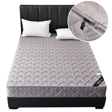 Quilted Mattress Cover with Zipper Fitted Sheet Six Sides Removable Protector for sale  Shipping to South Africa