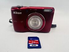 Cámara digital Nikon COOLPIX L26 16,1 MP roja con tarjeta SD de bonificación de 2 GB probada y ¡FUNCIONA! segunda mano  Embacar hacia Mexico